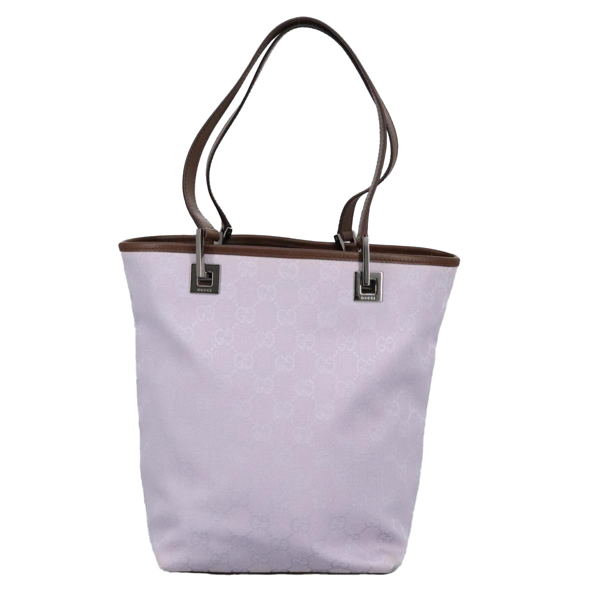 GUCCI GG Canvas Tote Bag Purple Brown Silver 31244 97397