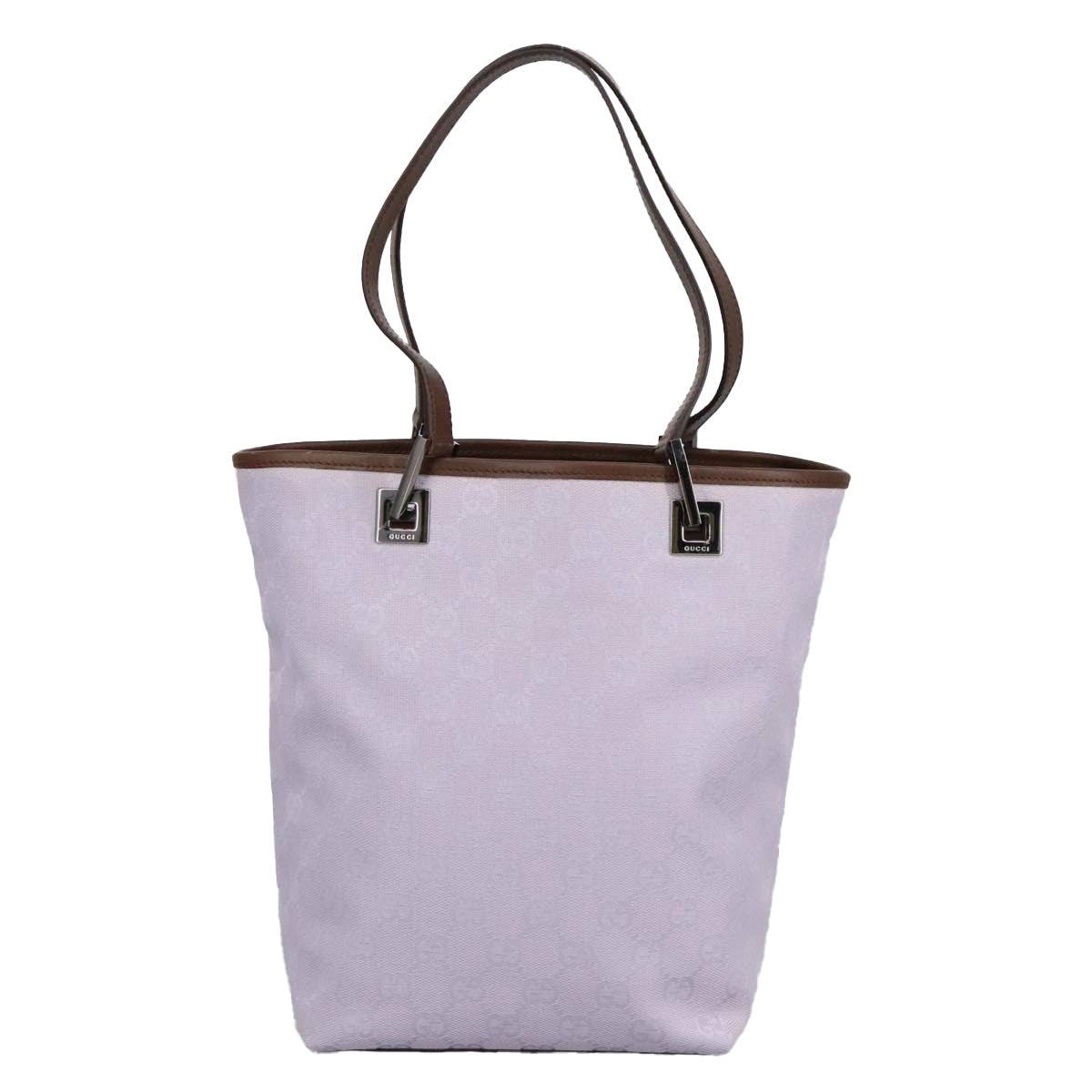 GUCCI GG Canvas Tote Bag Purple Brown Silver 31244 97397