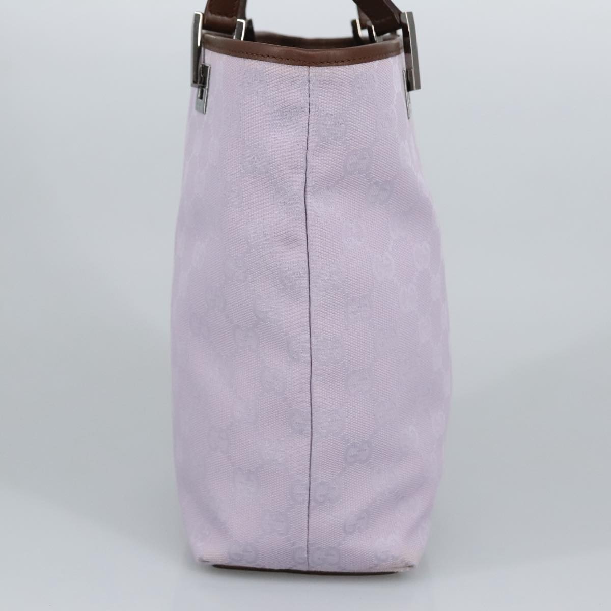GUCCI GG Canvas Tote Bag Purple Brown Silver 31244 97397