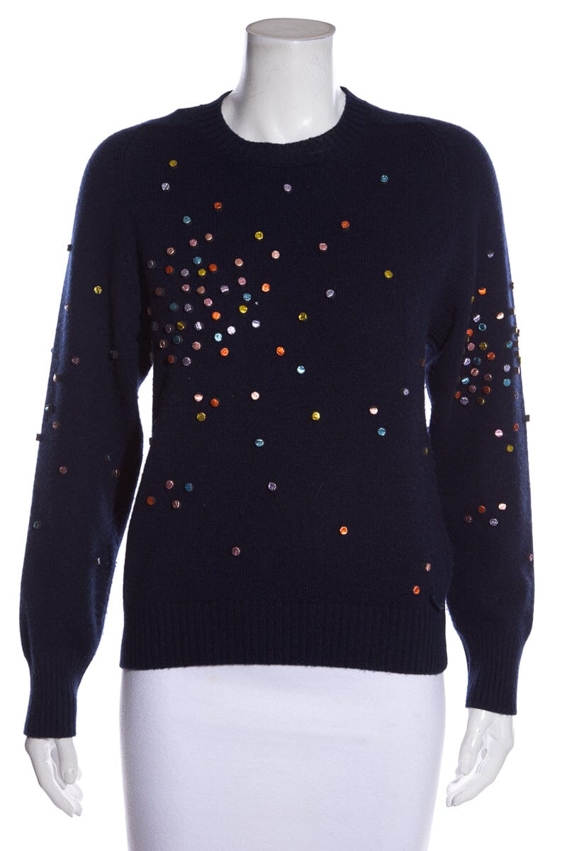 Chanel Navy Confetti Cashmere Navy SZ 34
