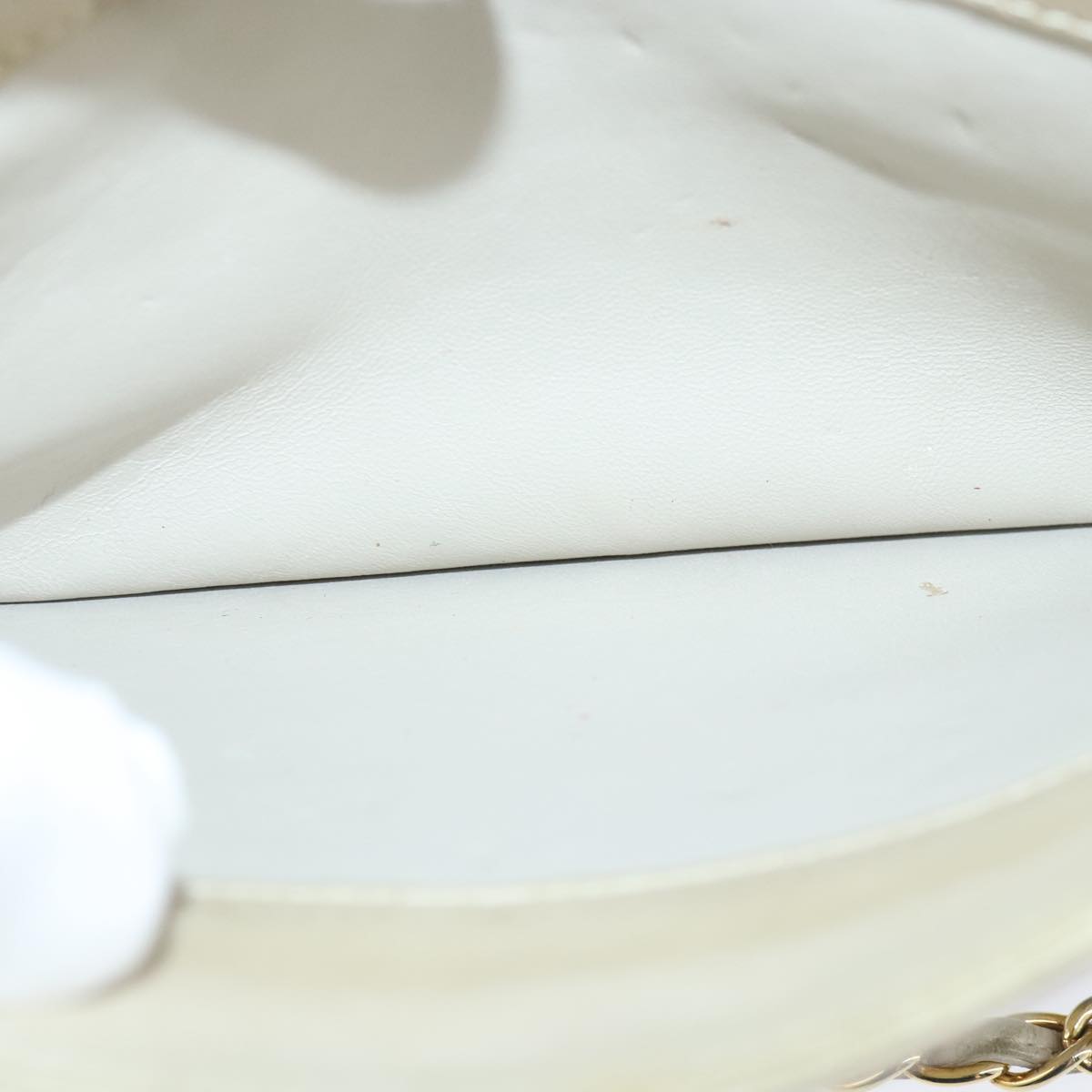 CHANEL Matelasse Chain Shoulder Bag Lamb Skin Beige Gold CC 97457