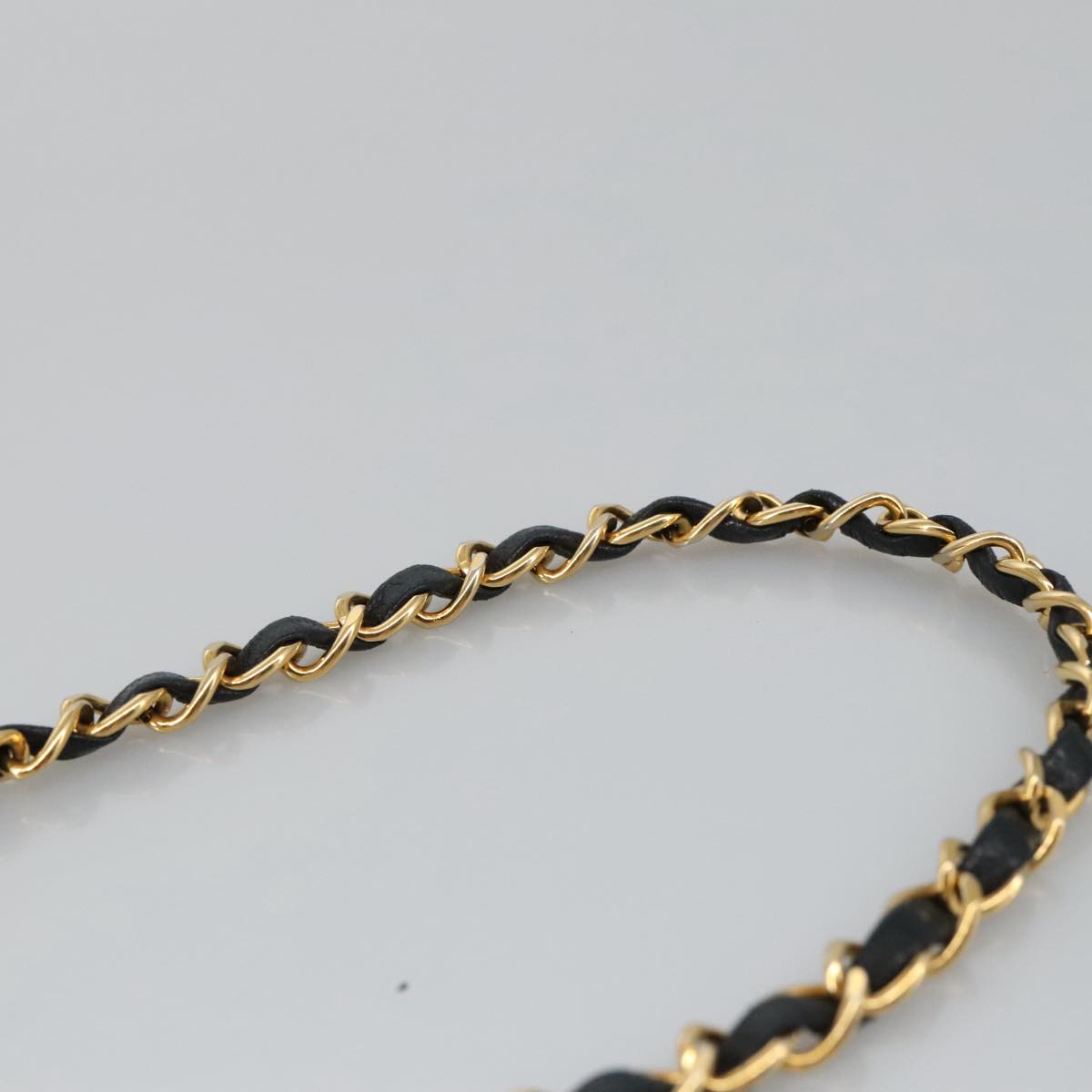 CHANEL Matelasse Chain Shoulder Bag Lamb Skin Black Gold CC 97459