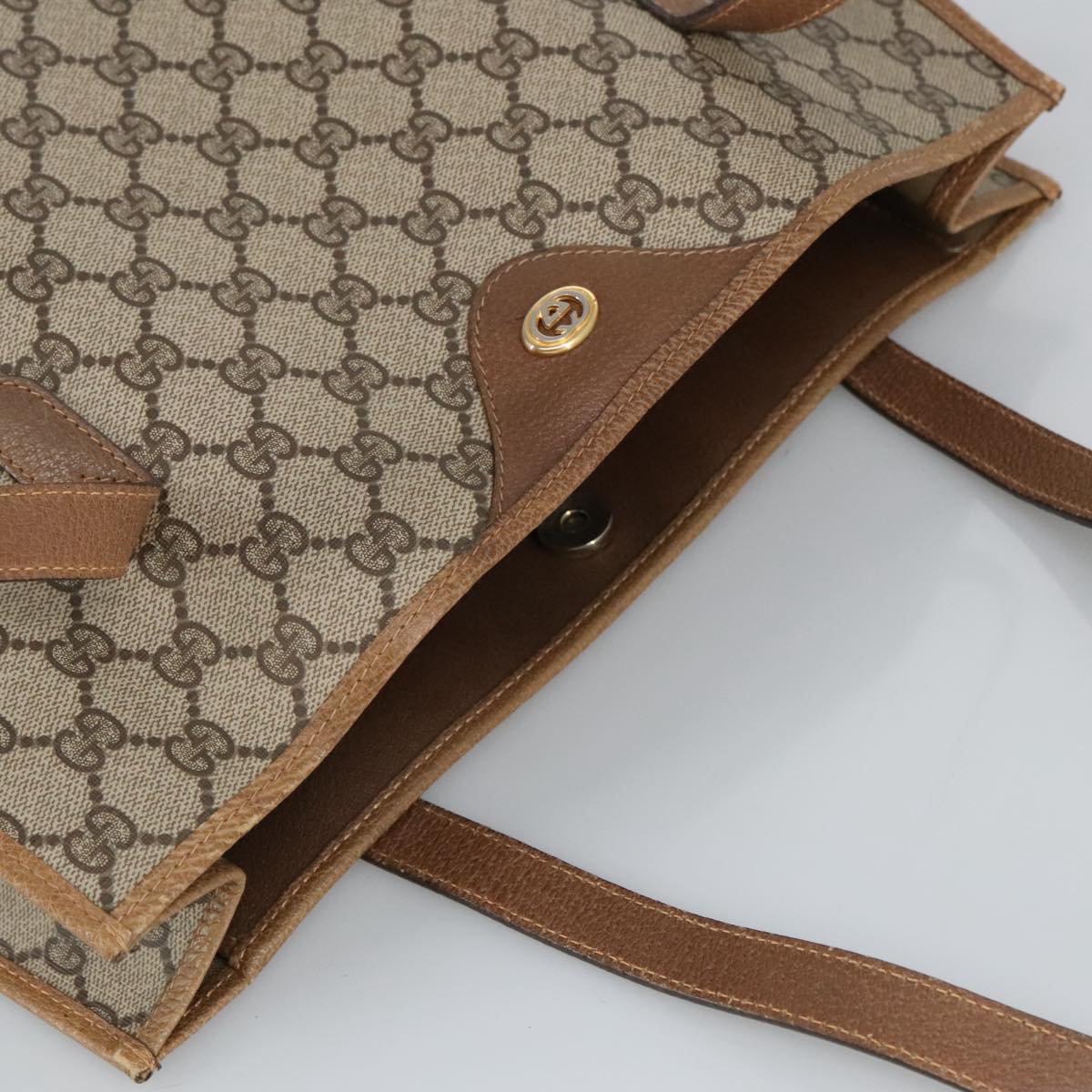 GUCCI GG Supreme Tote Bag PVC Leather Beige Gold 40 02 998 97520