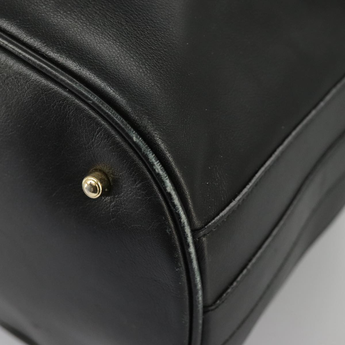 GUCCI Bamboo Hand Bag Leather 2way Black Gold 001 2855 1657 0 97521