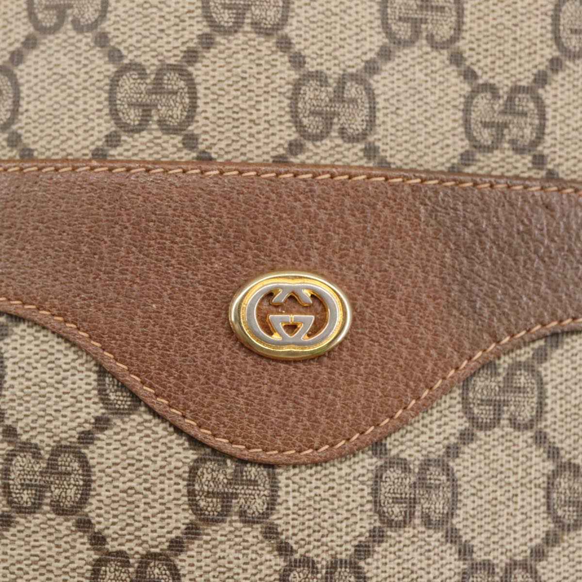 GUCCI GG Supreme Web Sherry Line Tote Bag PVC Leather Beige 89 02 003 97523