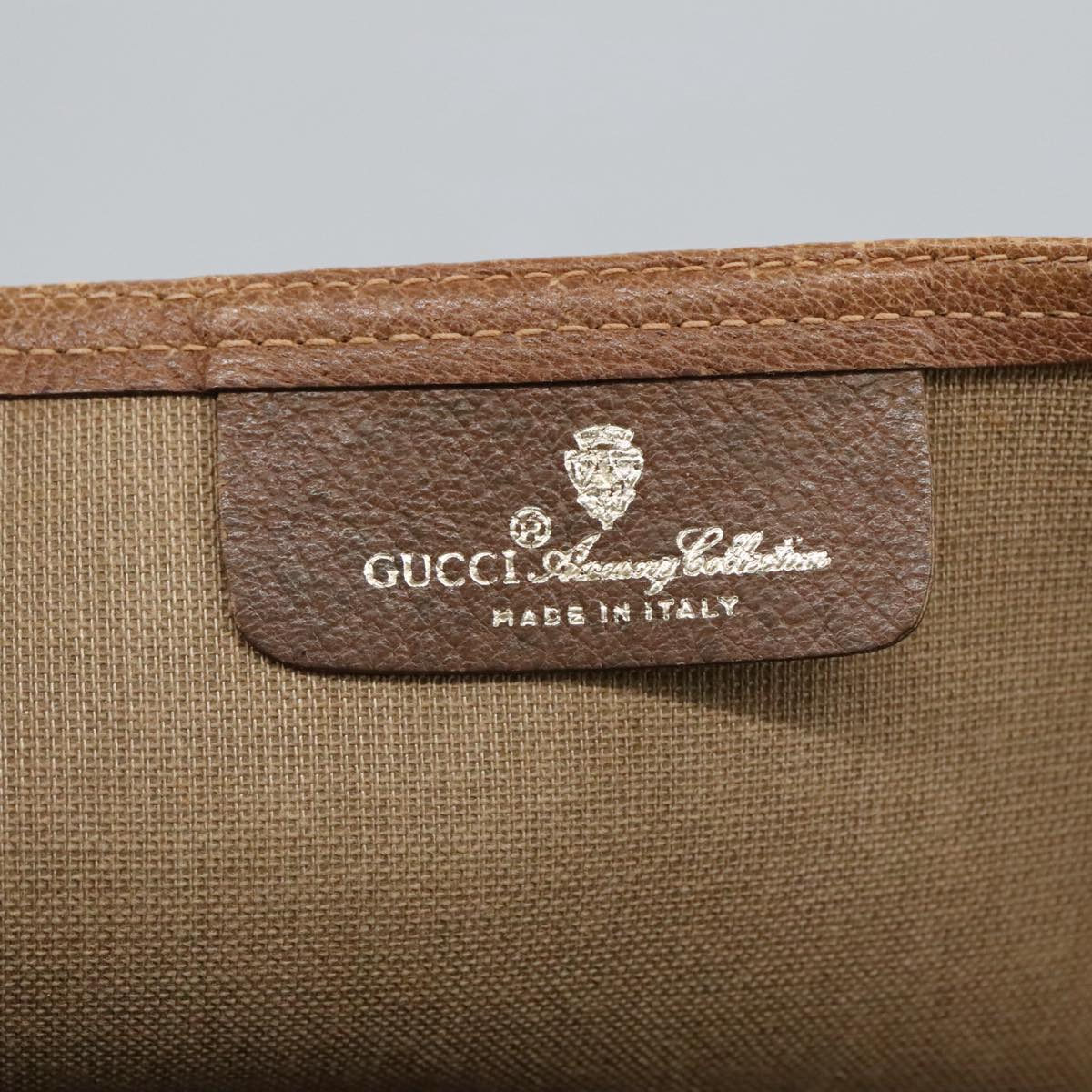 GUCCI GG Supreme Web Sherry Line Tote Bag PVC Leather Beige 89 02 003 97523