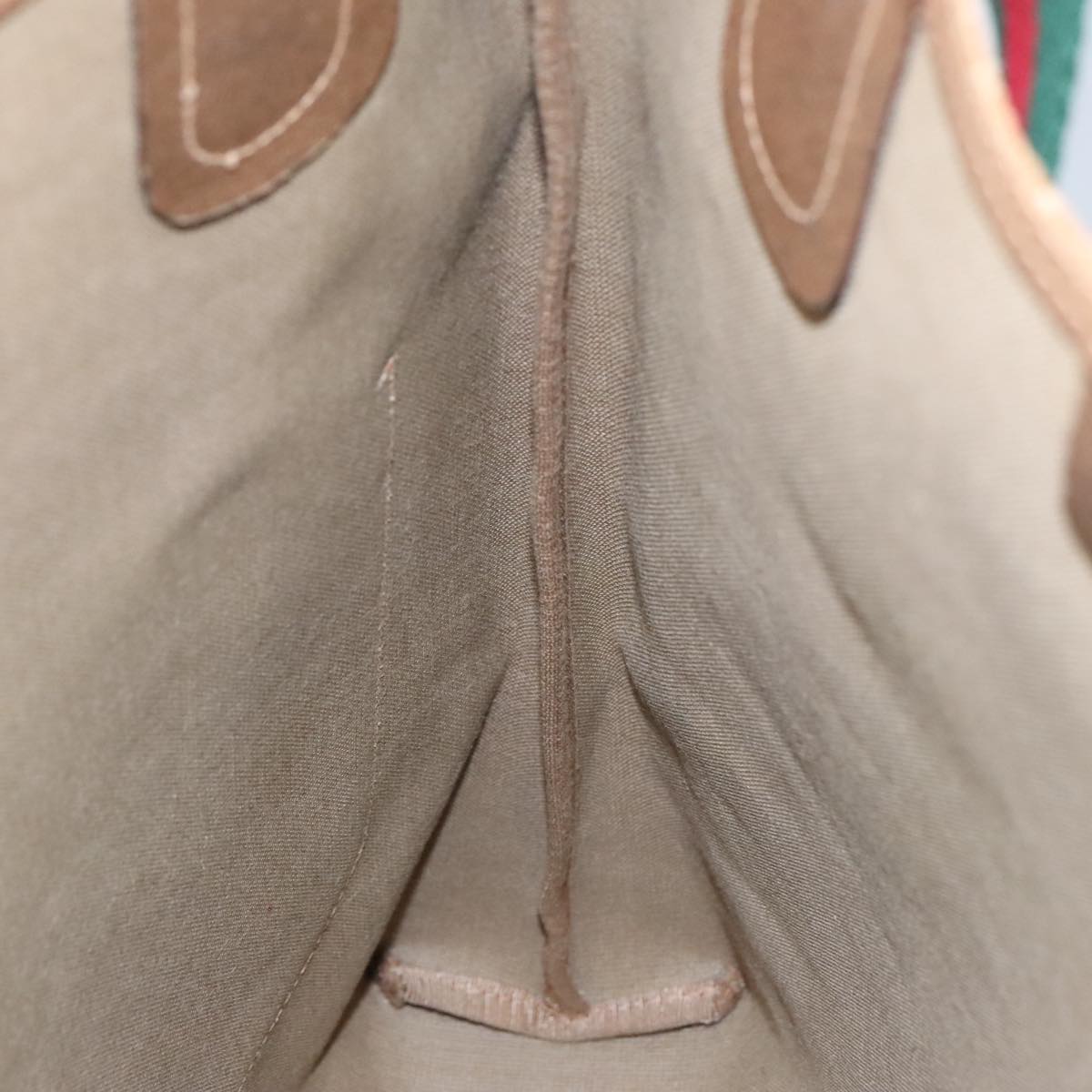 GUCCI GG Supreme Web Sherry Line Tote Bag PVC Leather Beige 89 02 003 97523