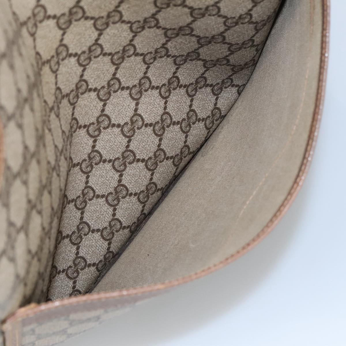 GUCCI GG Supreme Web Sherry Line Tote Bag PVC Leather Beige 89 02 003 97523