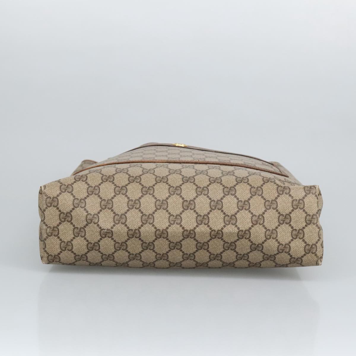 GUCCI GG Supreme Web Sherry Line Tote Bag PVC Leather Beige 89 02 003 97523