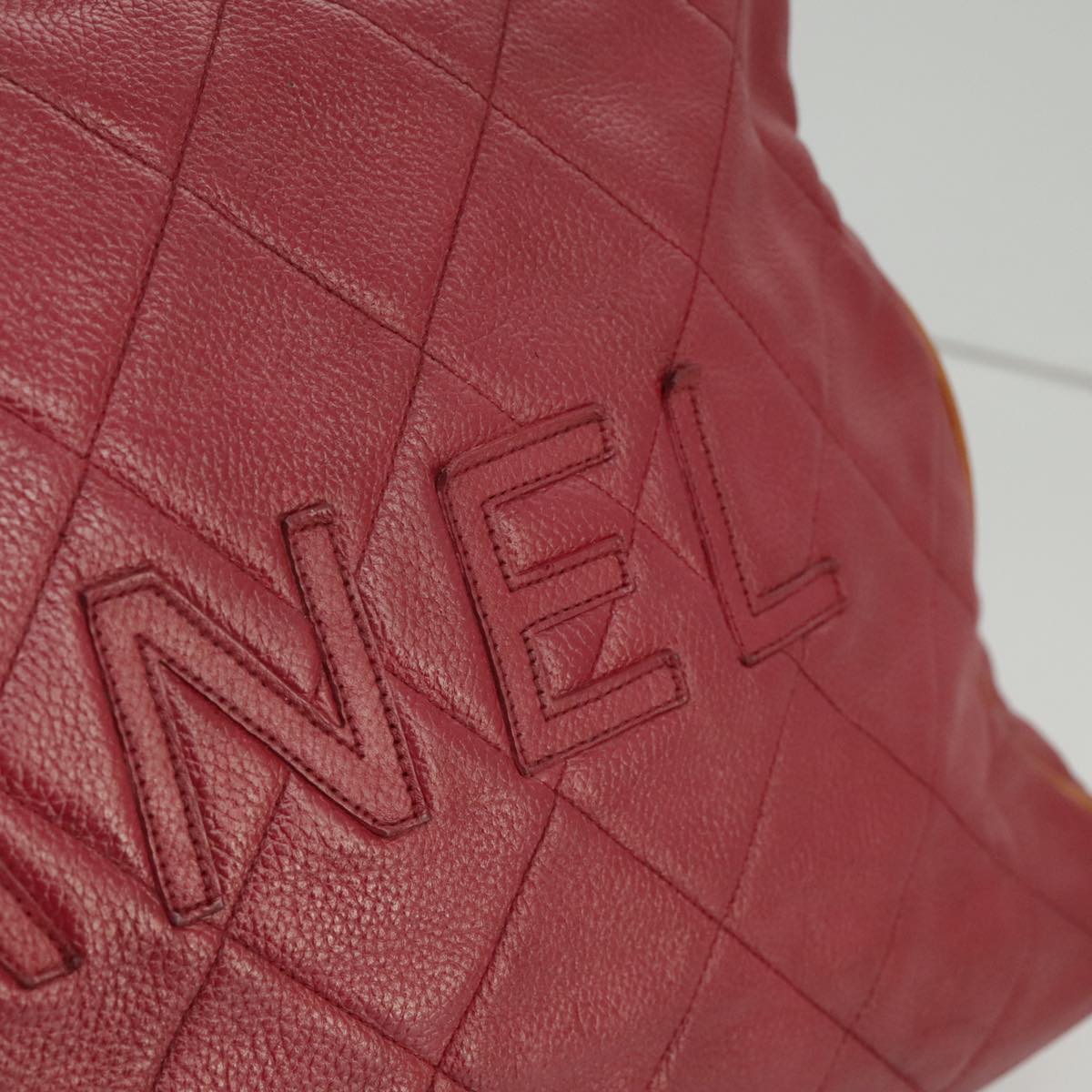CHANEL Matelasse Boston Bag Caviar Skin Red CC 97743