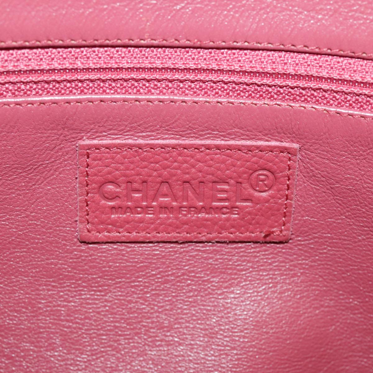 CHANEL Matelasse Boston Bag Caviar Skin Red CC 97743