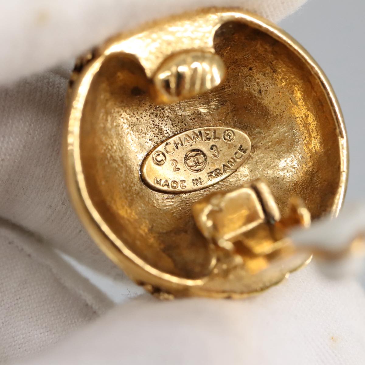 CHANEL COCO Mark Earring metal Gold CC 97754