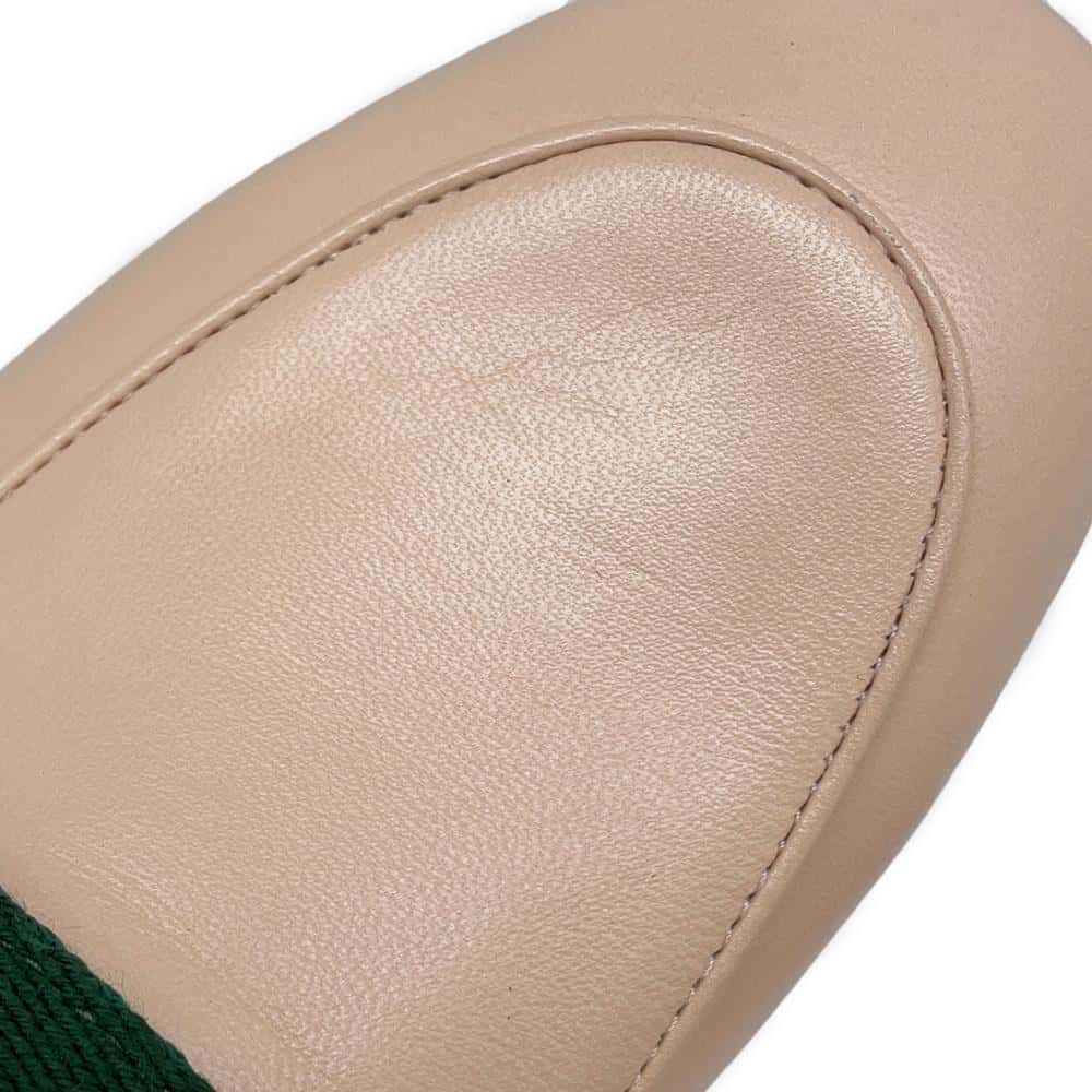 GUCCI Cherie Line Horsebit Loafers Beige 631619 Leather Size 34