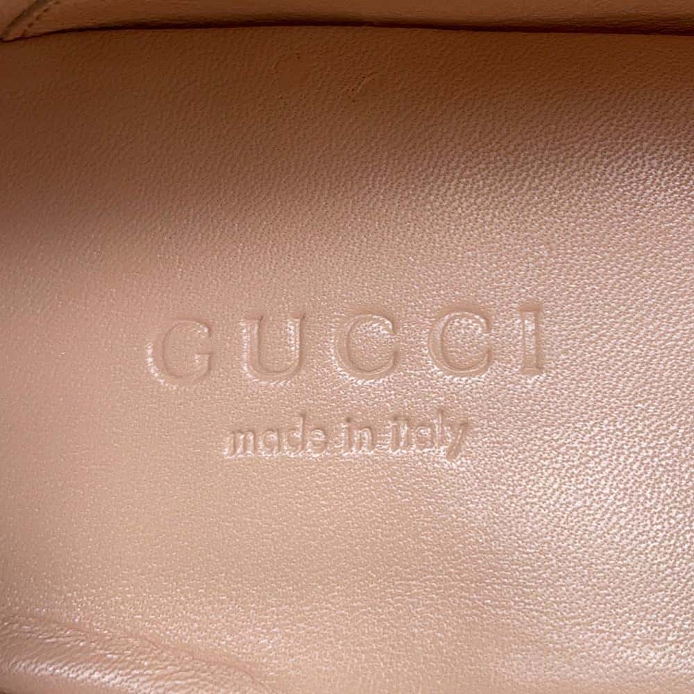 GUCCI Cherie Line Horsebit Loafers Beige 631619 Leather Size 34