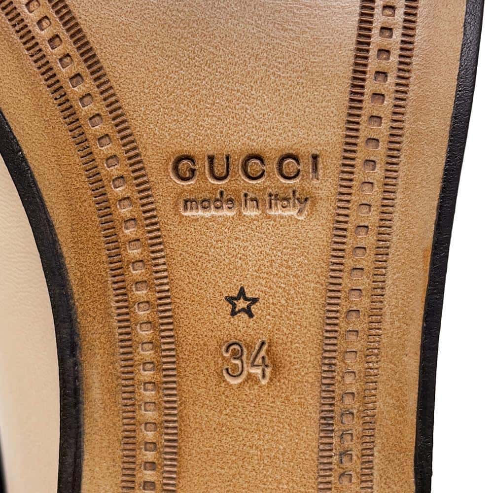 GUCCI Cherie Line Horsebit Loafers Beige 631619 Leather Size 34
