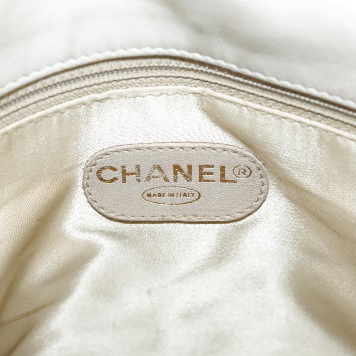 CHANEL Matelasse Big COCO Mark Chain Shoulder Bag Canvas Gray Gold CC 97974