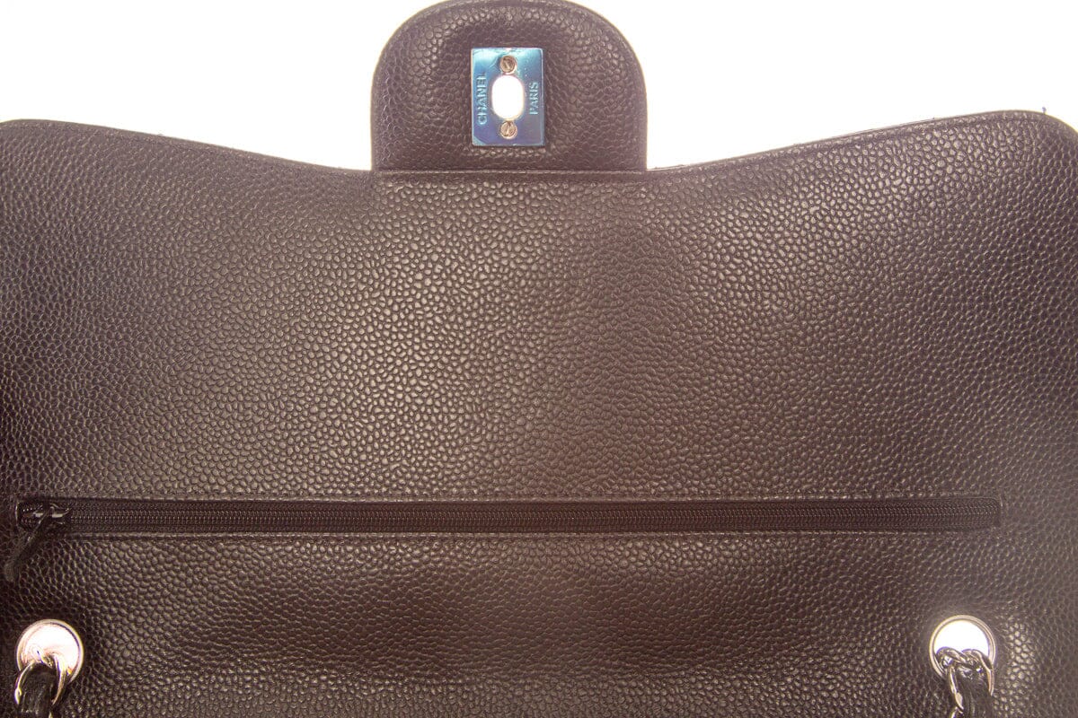 Chanel Black Jumbo Caviar Double Flap SHW Handbag