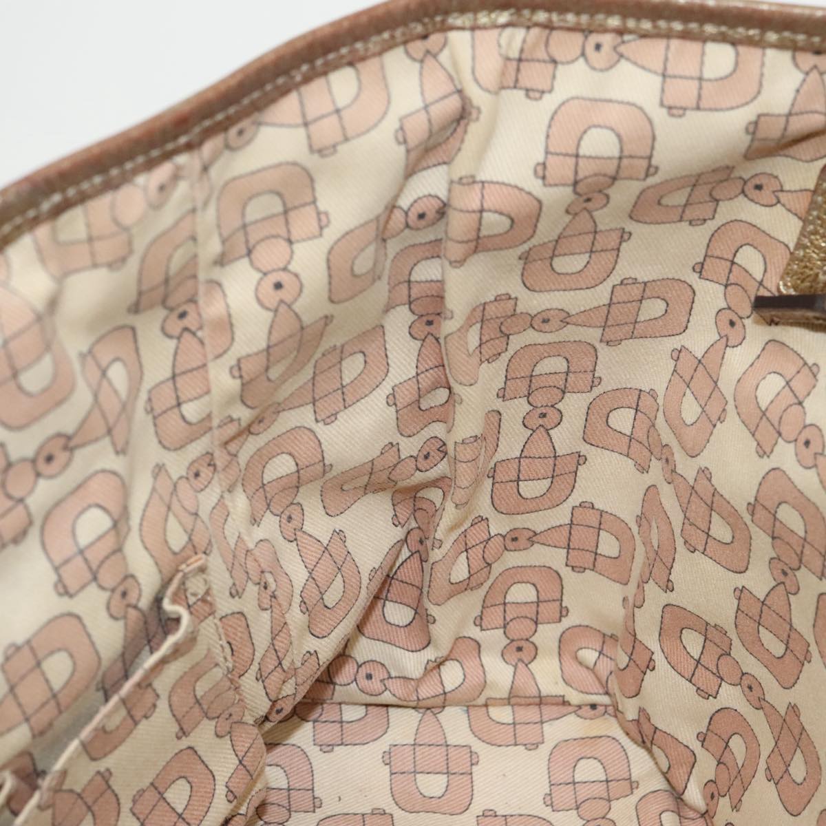 GUCCI GG Canvas Sherry Line Tote Bag Beige Gold pink 137396 98092