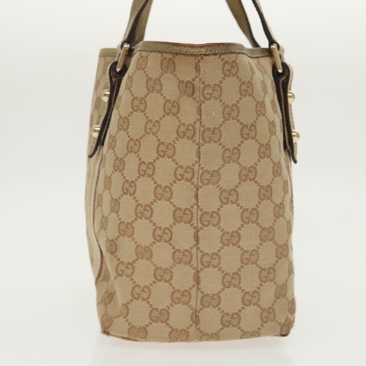 GUCCI GG Canvas Sherry Line Tote Bag Beige Gold pink 137396 98092