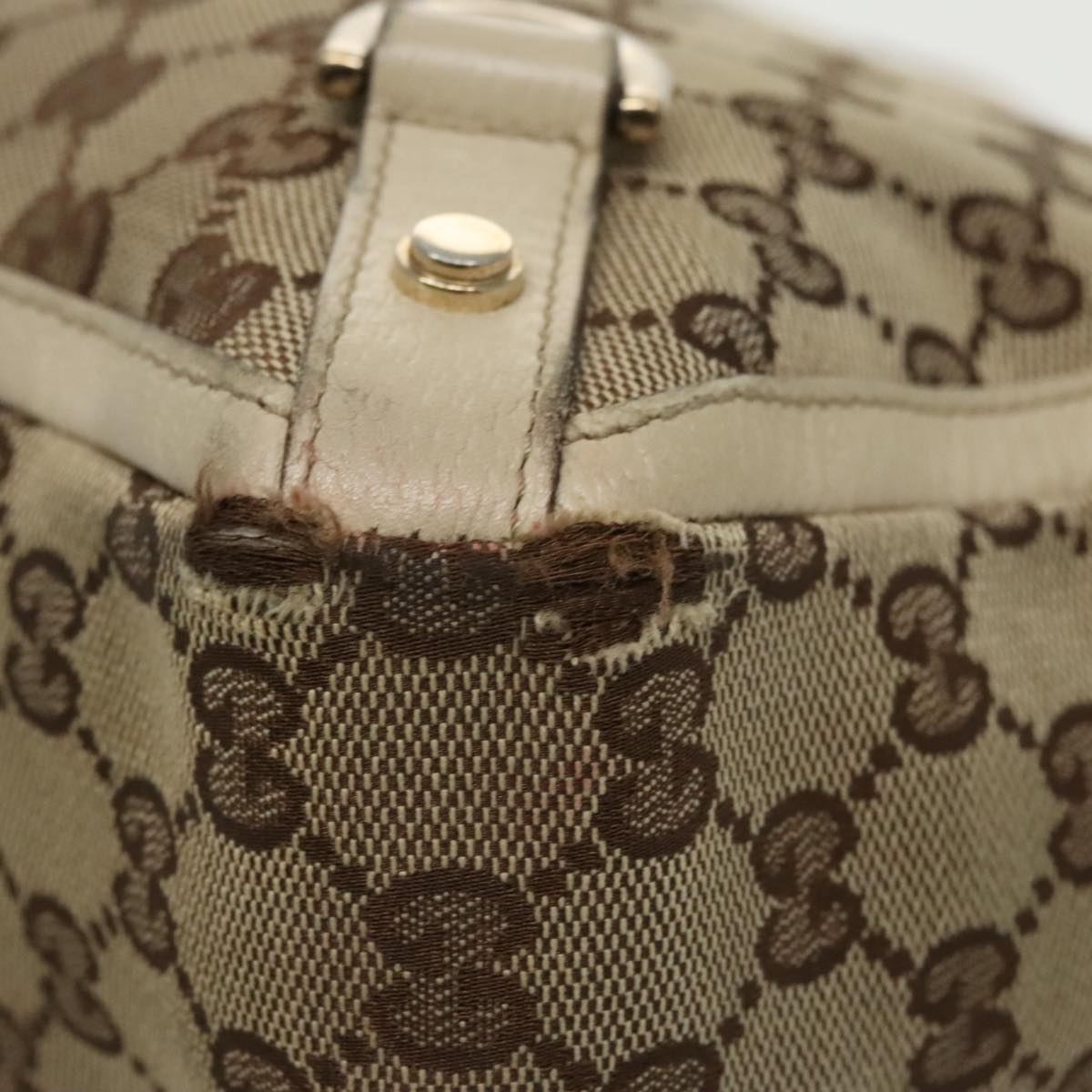 GUCCI GG Canvas Tote Bag Beige Gold 170004 98399