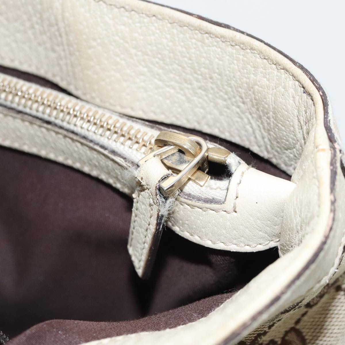 GUCCI GG Canvas Tote Bag Beige Gold 170004 98399
