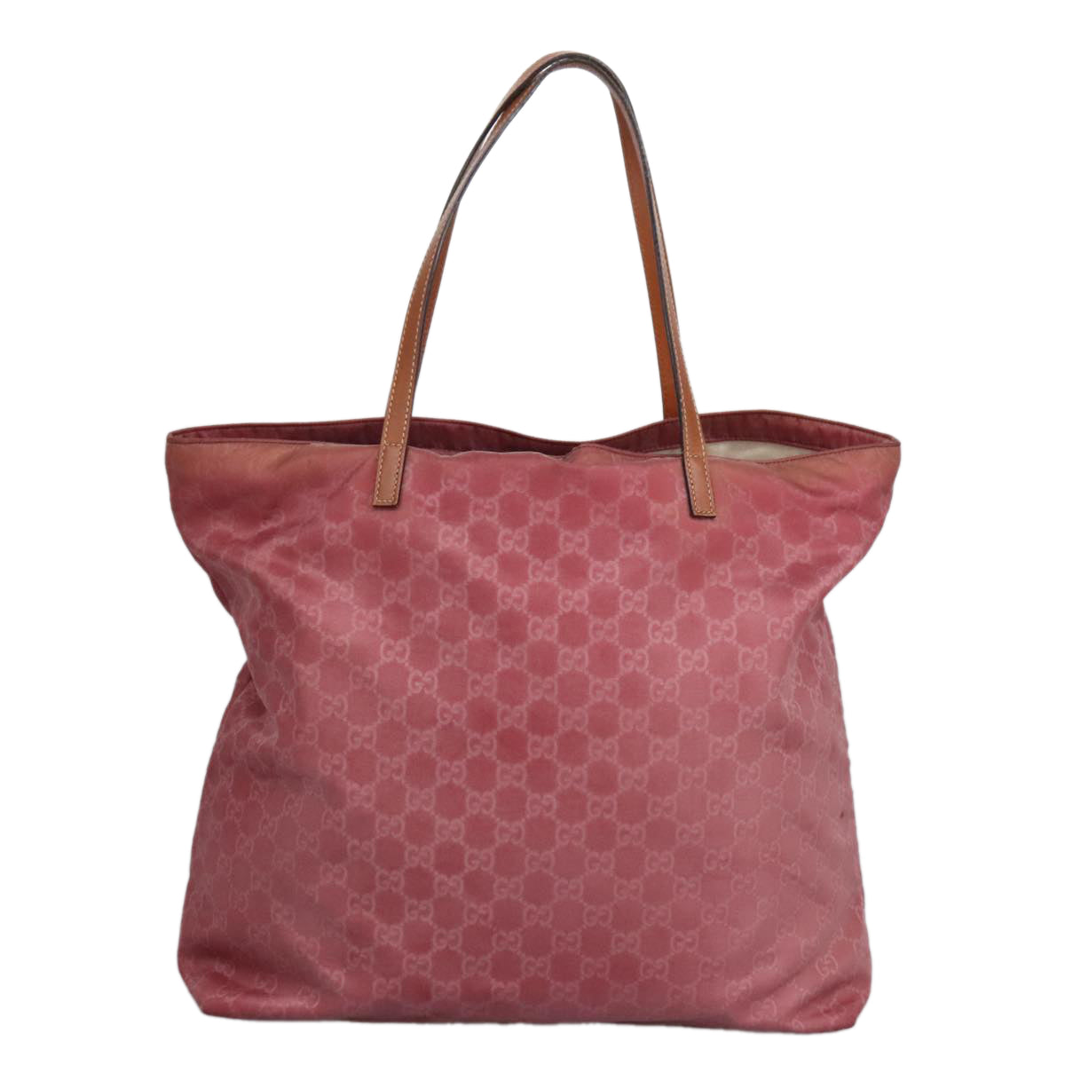 GUCCI GG Canvas Tote Bag Nylon Pink Silver 295252 98421