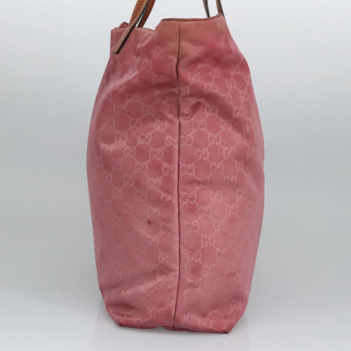 GUCCI GG Canvas Tote Bag Nylon Pink Silver 295252 98421