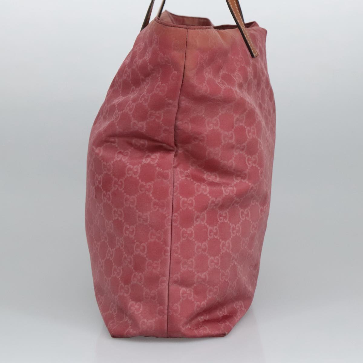 GUCCI GG Canvas Tote Bag Nylon Pink Silver 295252 98421
