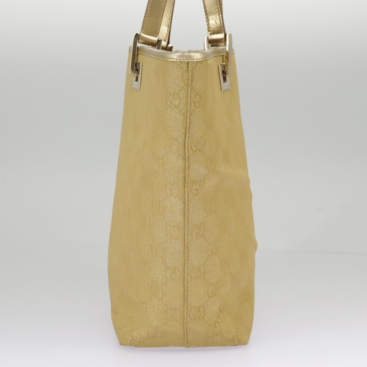GUCCI GG Canvas Tote Bag Gold Tone Gold 002 1099 98426