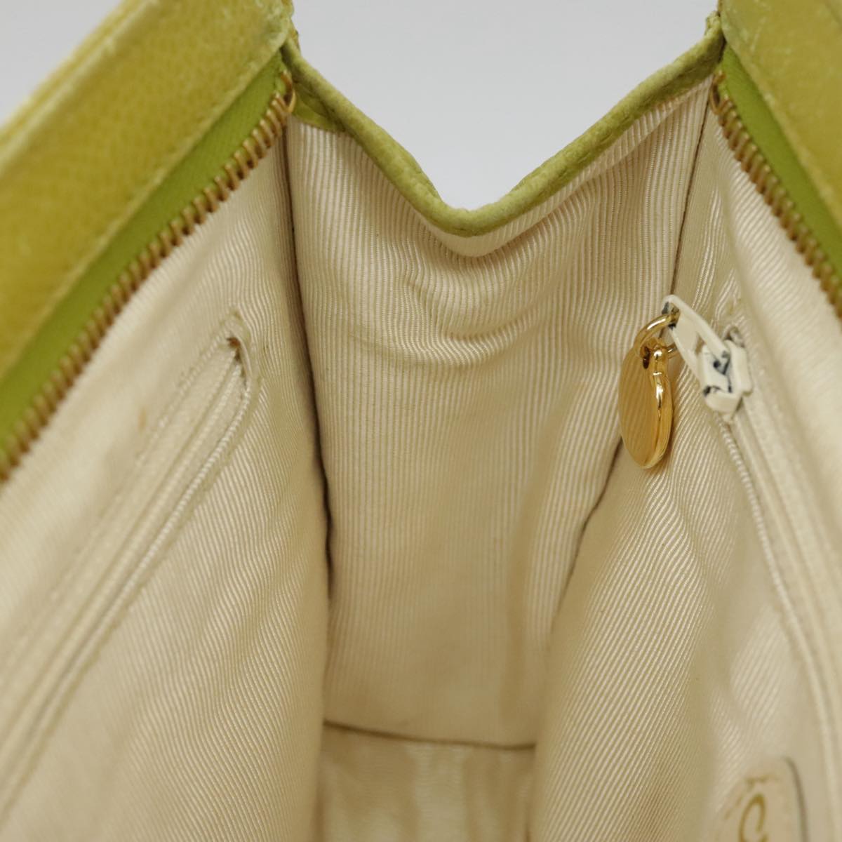 CHANEL Matelasse Waist bag Caviar Skin Gold Light green CC 98580