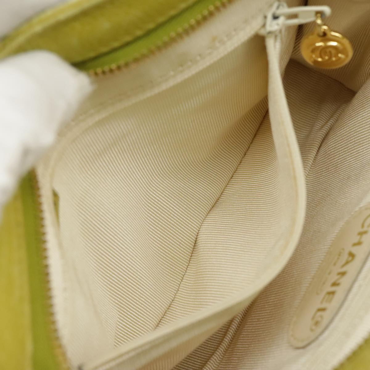 CHANEL Matelasse Waist bag Caviar Skin Gold Light green CC 98580
