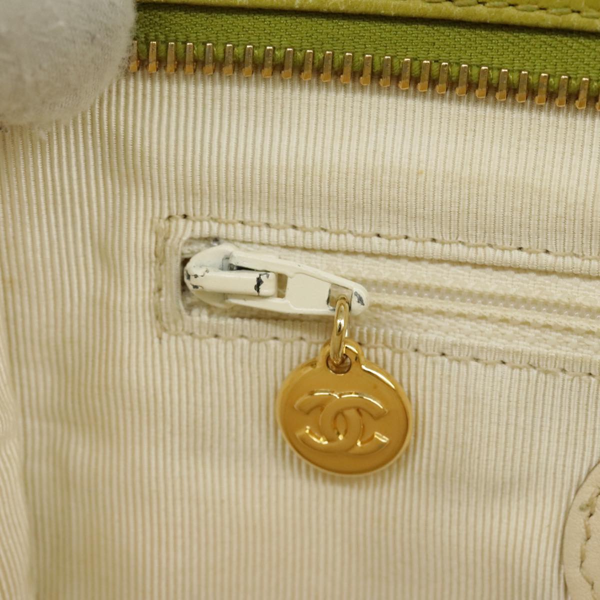 CHANEL Matelasse Waist bag Caviar Skin Gold Light green CC 98580