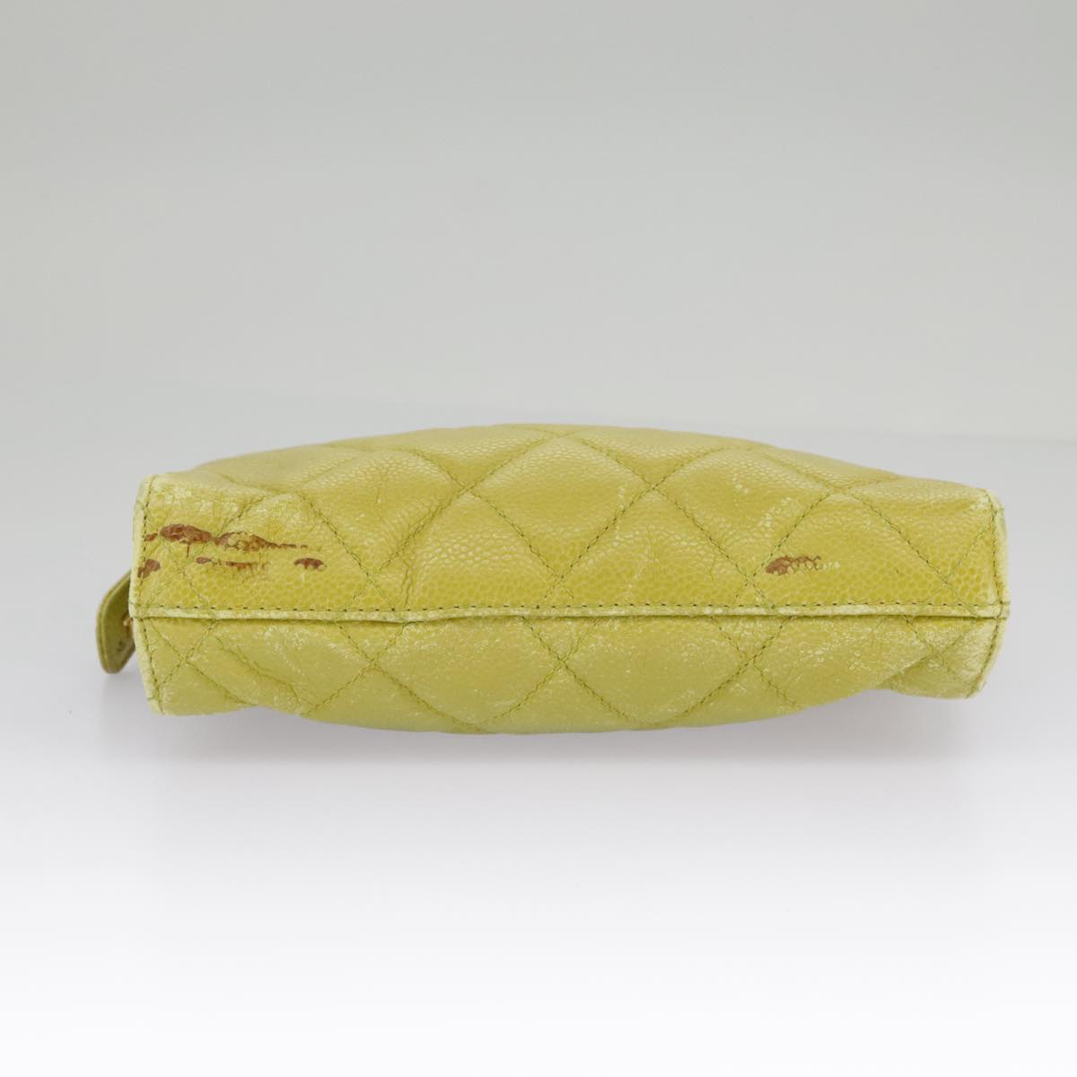 CHANEL Matelasse Waist bag Caviar Skin Gold Light green CC 98580