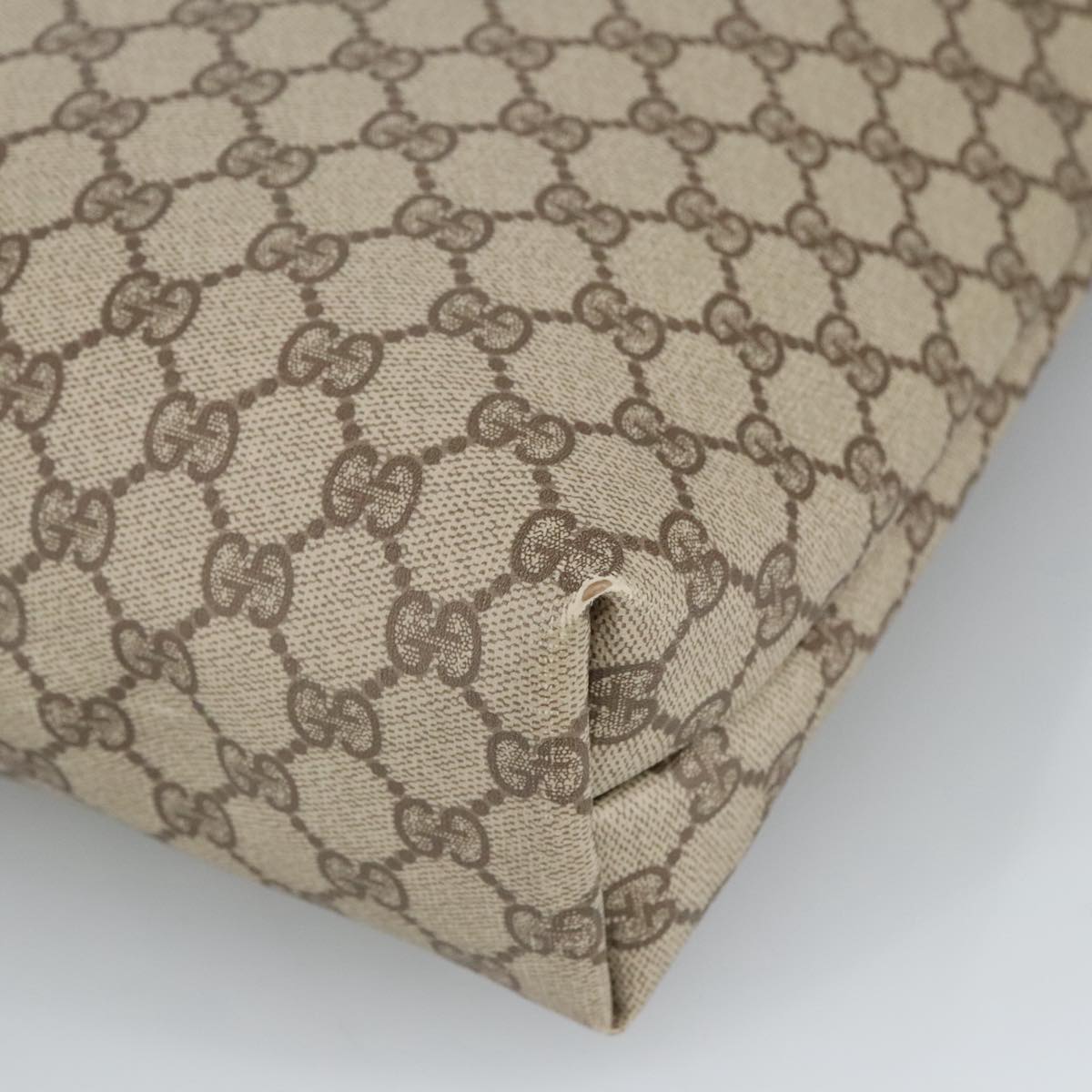 GUCCI GG Supreme Web Sherry Line Tote Bag PVC Beige Gold 002 123 6487 98704