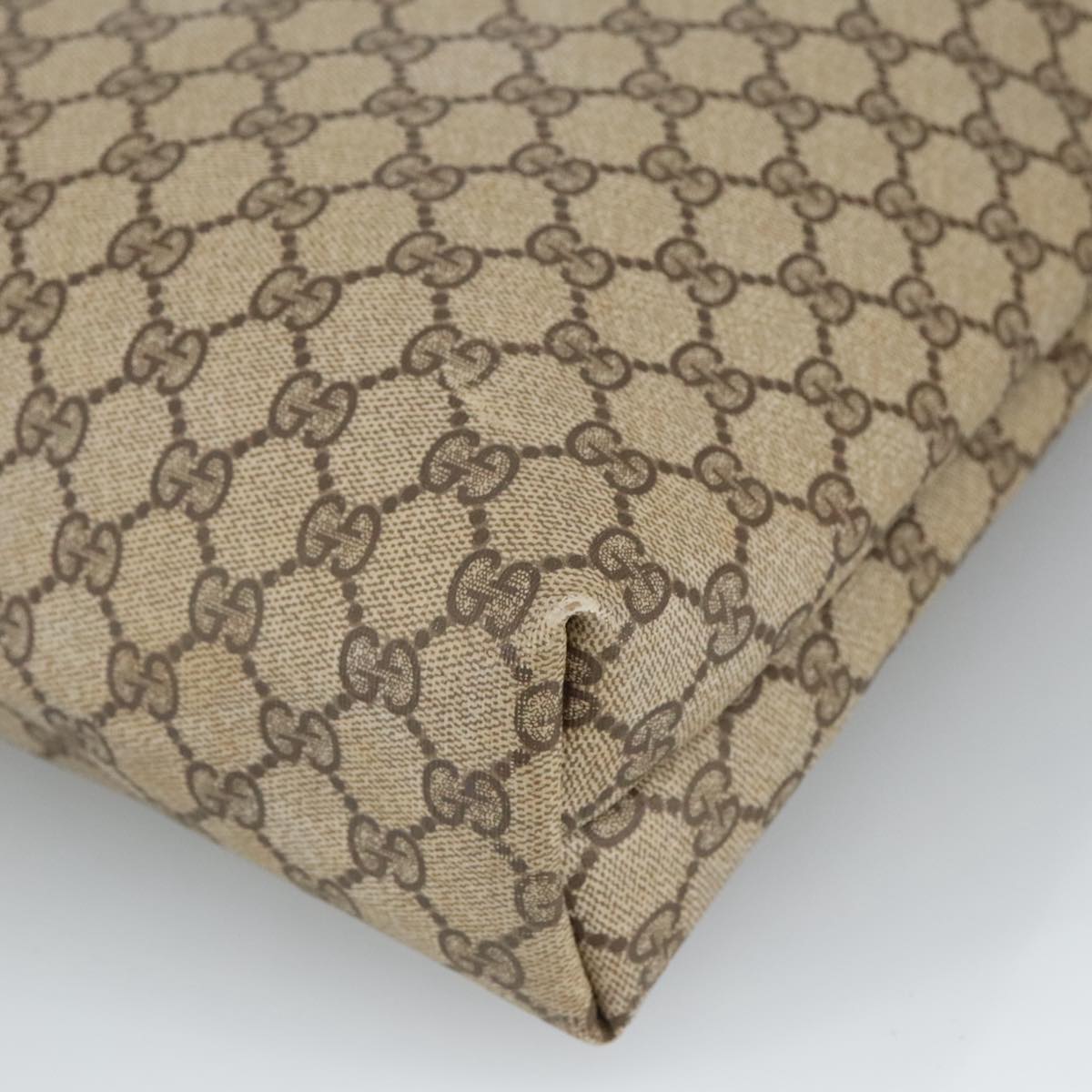 GUCCI GG Supreme Web Sherry Line Tote Bag PVC Beige Gold 89 02 003 98727