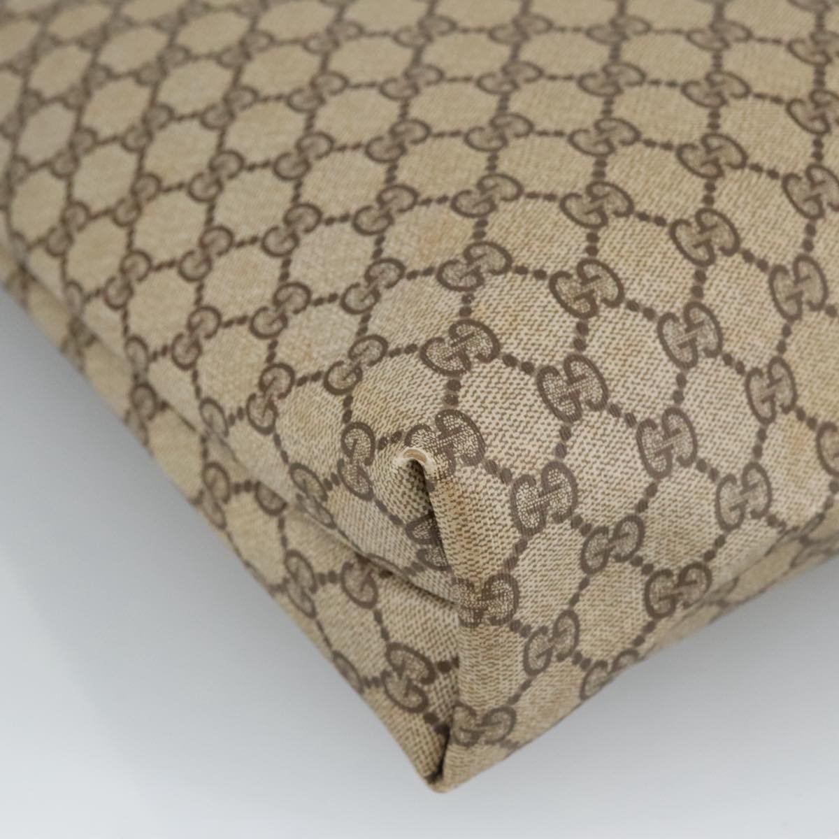 GUCCI GG Supreme Web Sherry Line Tote Bag PVC Beige Gold 89 02 003 98727