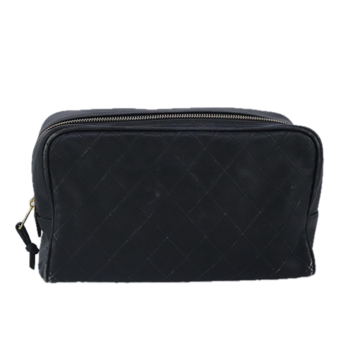 CHANEL Clutch Bag Lamb Skin Black CC 99481