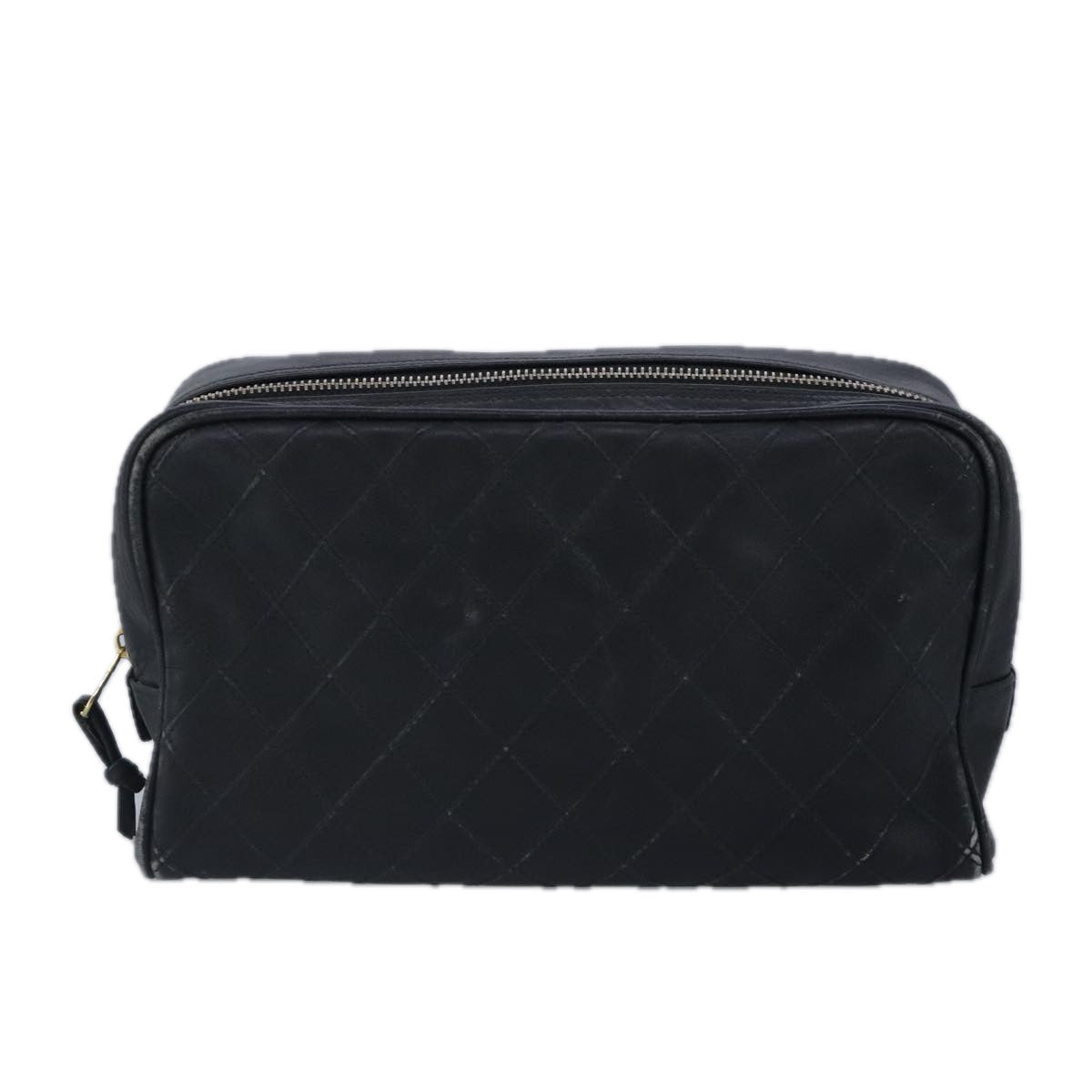 CHANEL Clutch Bag Lamb Skin Black CC 99481