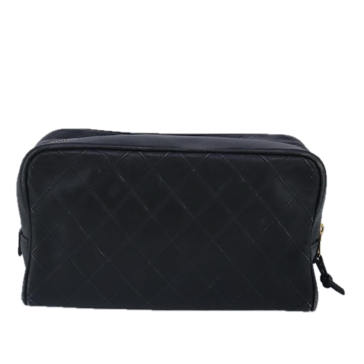 CHANEL Clutch Bag Lamb Skin Black CC 99481