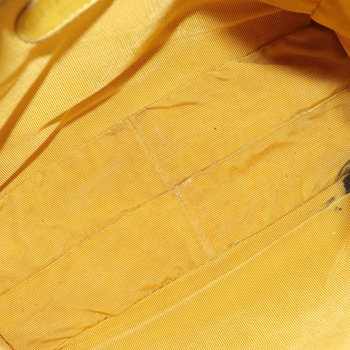 CHANEL Matelasse Hand Bag Lamb Skin Yellow CC 99932