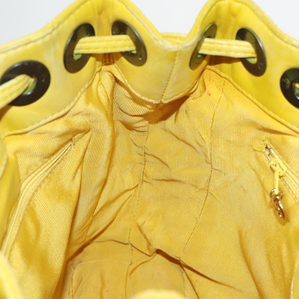 CHANEL Matelasse Hand Bag Lamb Skin Yellow CC 99932