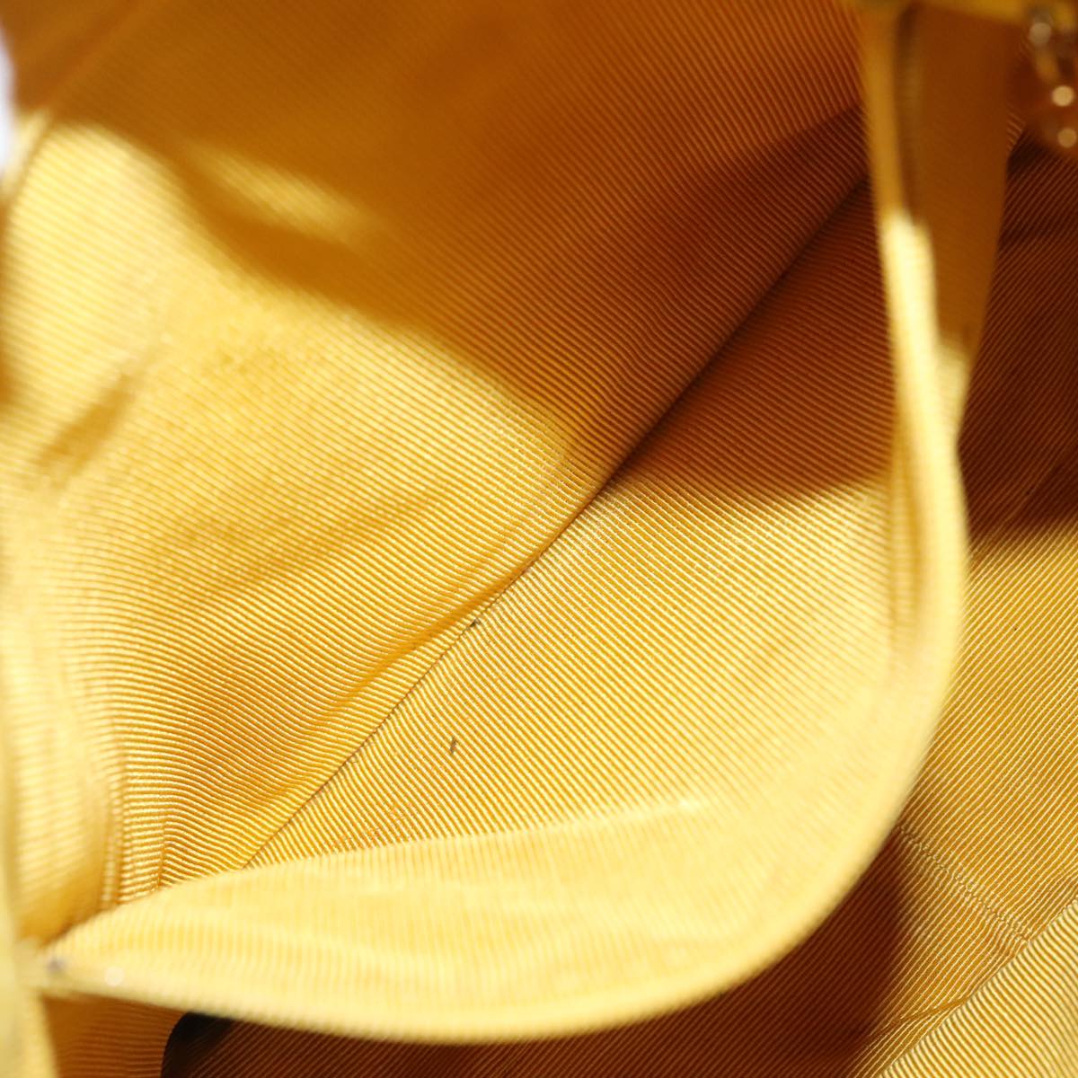 CHANEL Matelasse Hand Bag Lamb Skin Yellow CC 99932