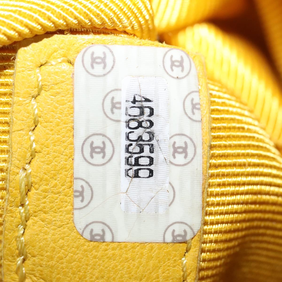 CHANEL Matelasse Hand Bag Lamb Skin Yellow CC 99932
