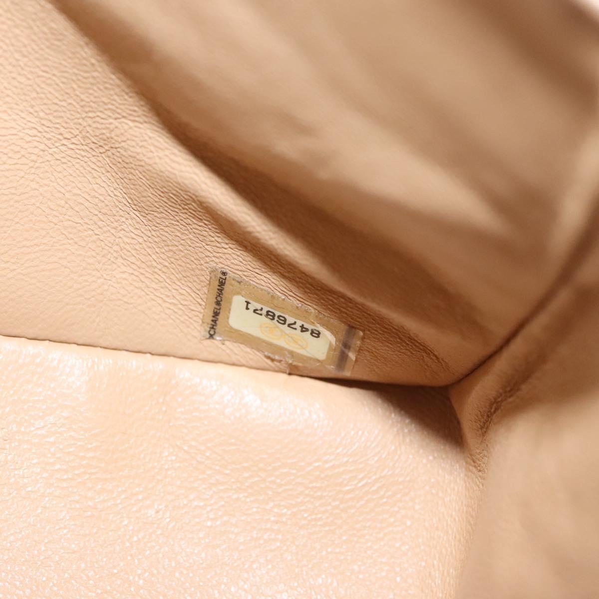 CHANEL Matelasse 25 Chain Shoulder Bag Lamb Skin Beige Gold CC 99970SA