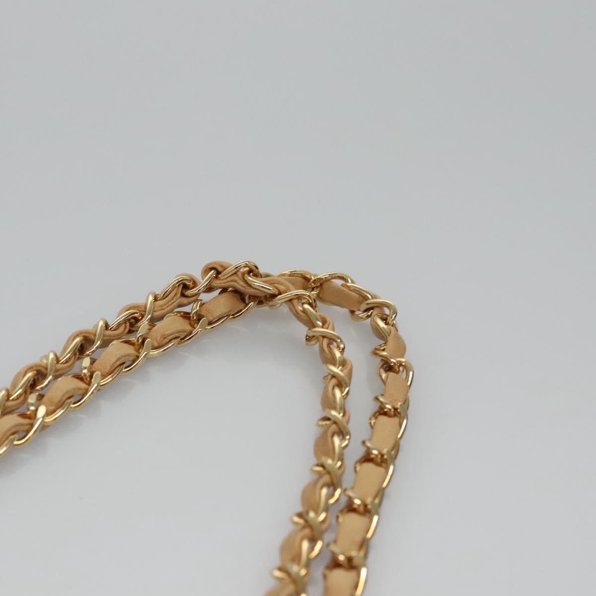 CHANEL Matelasse 25 Chain Shoulder Bag Lamb Skin Beige Gold CC 99970SA