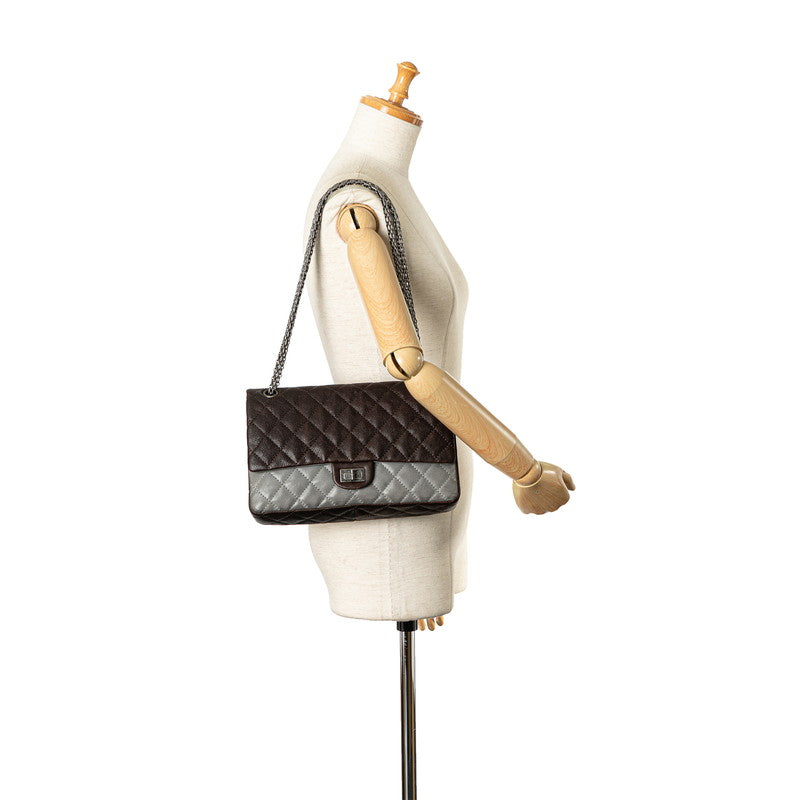Chanel Quilted Double Flap Bicolor Chain Shoulder Bag