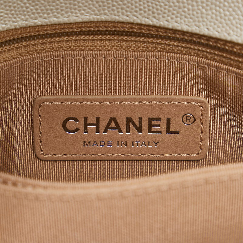 Chanel Chevron V-Stitch Coco Handle Caviar Skin Handbag