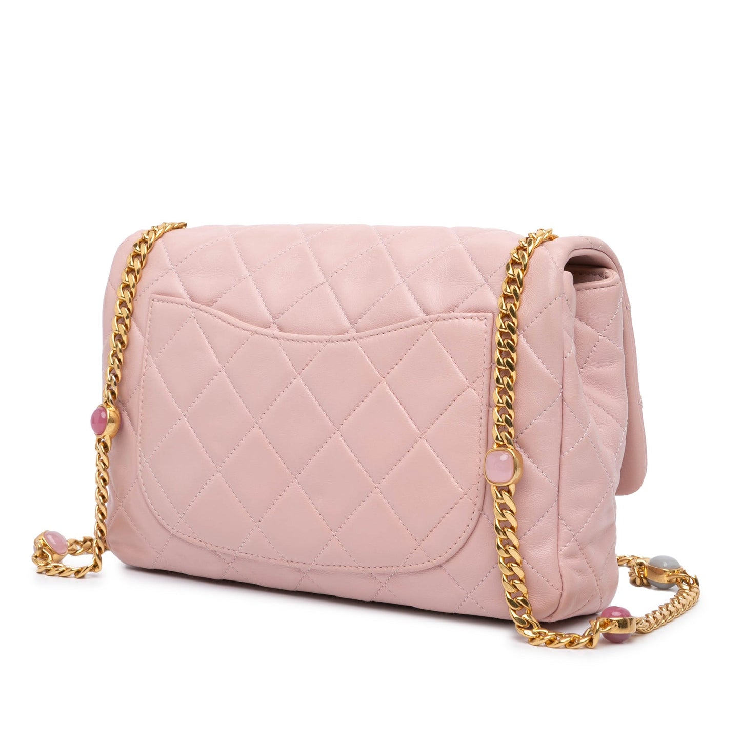 Chanel Sac CC Quilted Lambskin Embellished Chain Flap