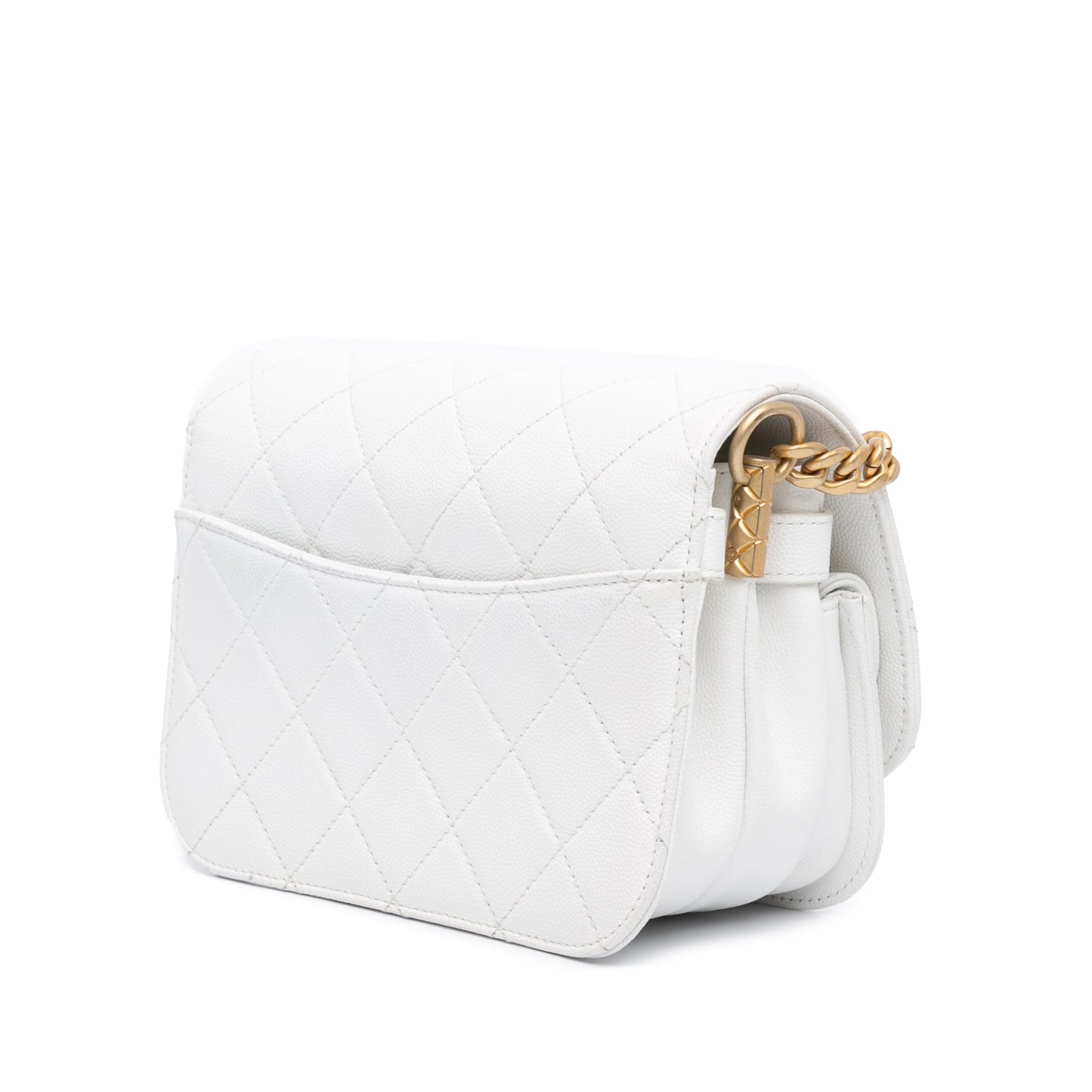 Chanel Sac CC Quilted Caviar Flap Crossbody