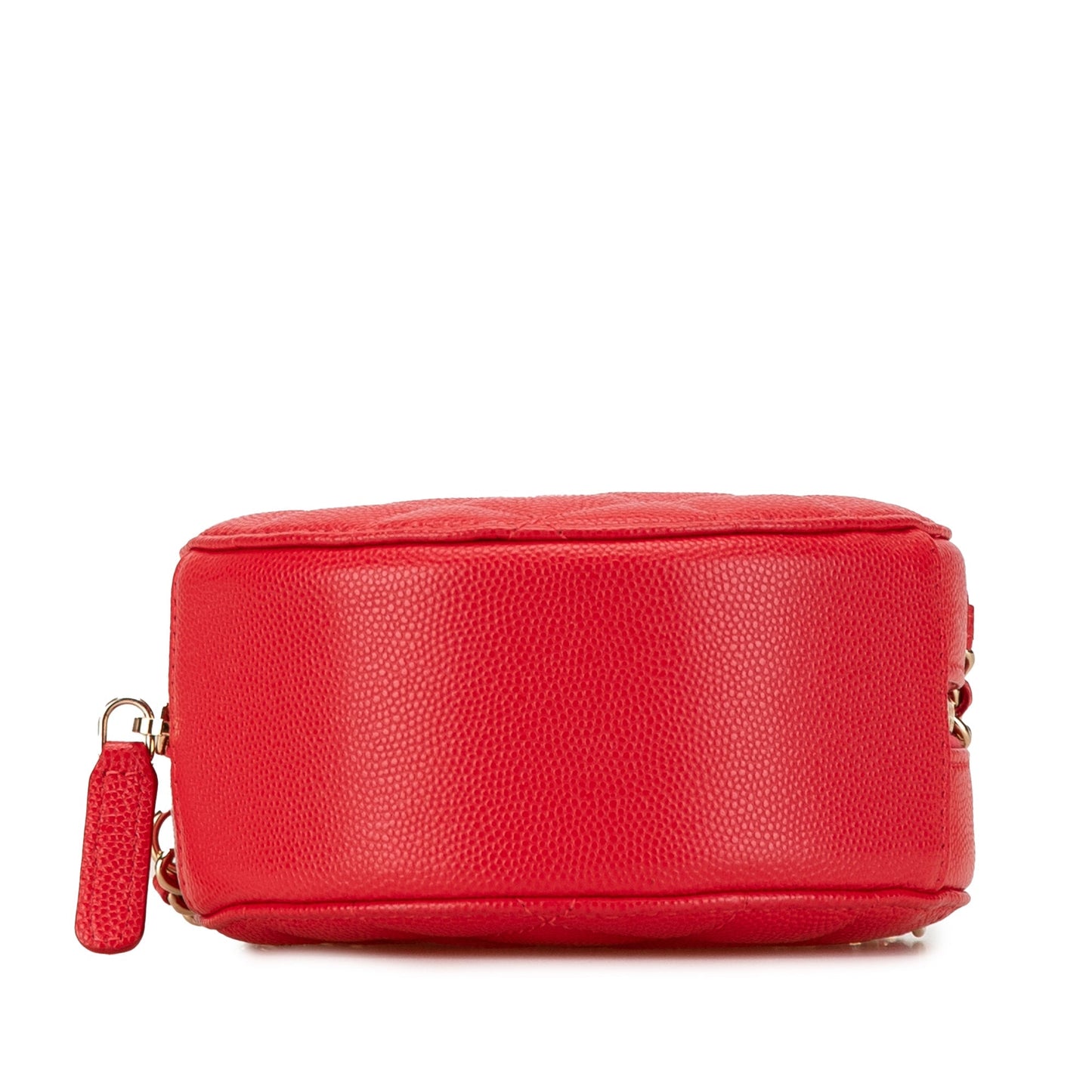 Chanel Sac Quilted Caviar Round Clutch With Chain